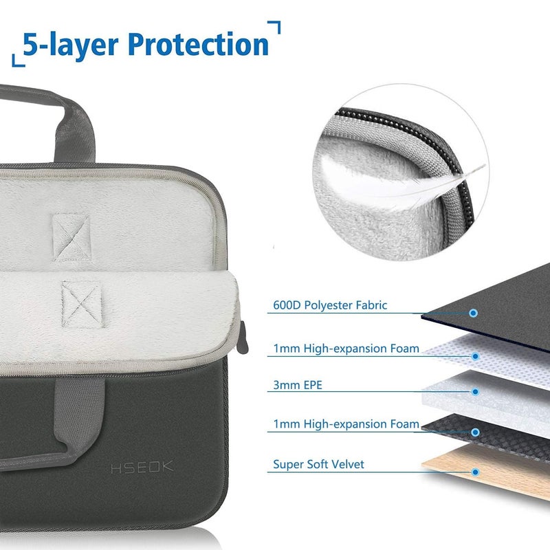 Hseok Laptop Sleeve 13.3-14 inch Case with Small Pouch, Neoprene Computer Bag Compatible with MacBook Pro 14" M4/M3/M2/M1 2025-2021, Mac Air/Pro 13.3" and Most 13-14 inch Notebooks,D02G01 - Image 3